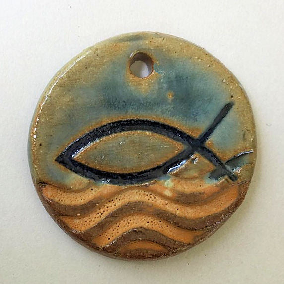 Ichthys Symbol Focal Bead Circle