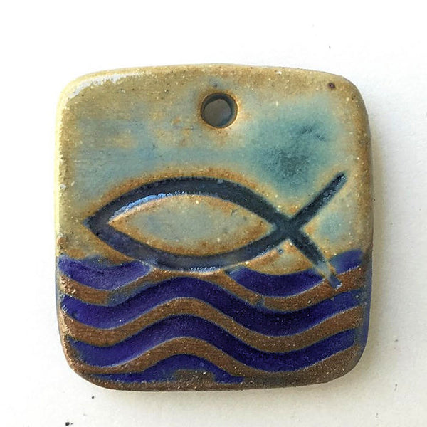 Ichthys Symbol Focal Bead Square