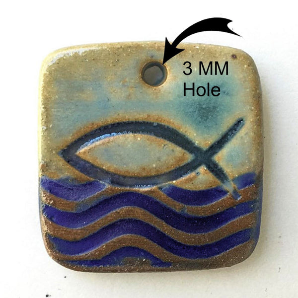 Ichthys Symbol Focal Bead Square