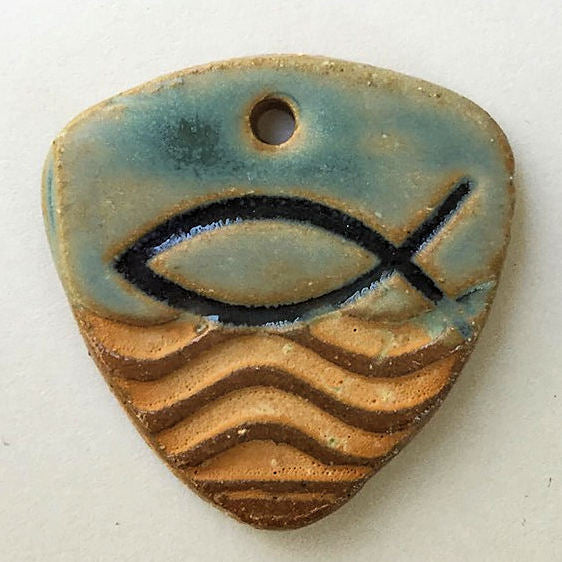 Ichthys Symbol Focal Bead Triangle