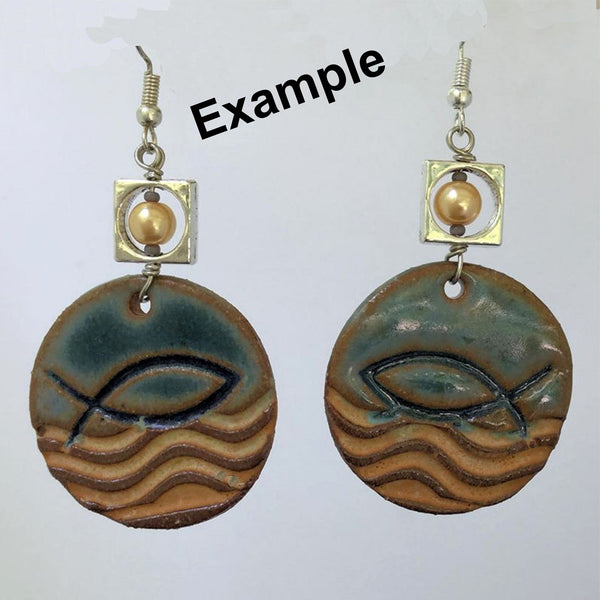 Ichthys Symbol Earring Beads - set of two