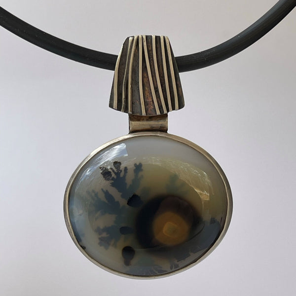 Mad River Agate and Sterling Silver Pendant
