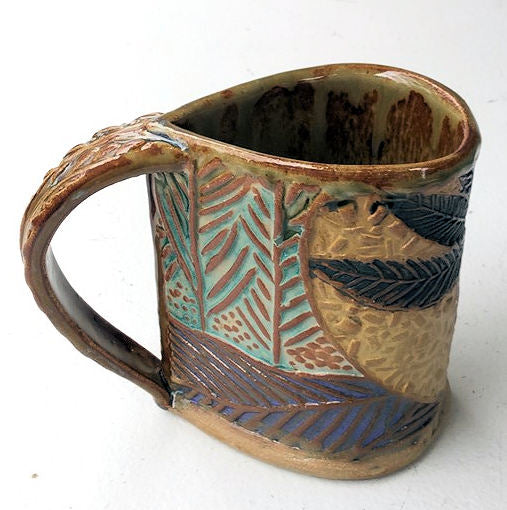Owl Mug Pottery Handmade Pottery Owl Mug Clay Coffee  Cup 12 oz