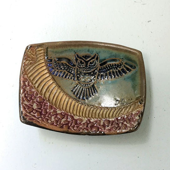 Owl Tray Soap Dish Spoon Rest Sauce Dish or Jewelry Holder Handmade Microwave and Dishwasher Safe