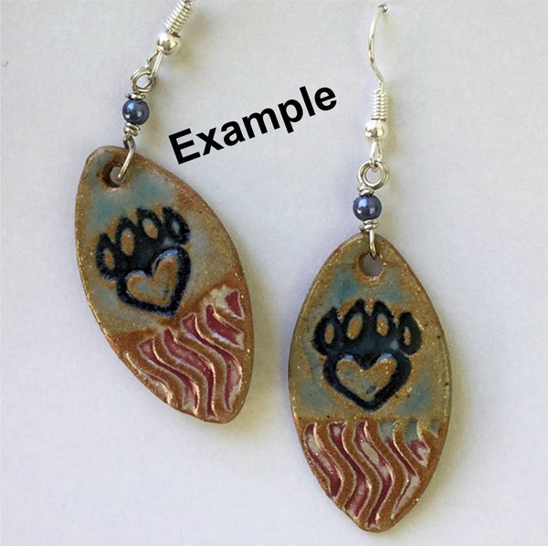 Paw Print Earring Beads Marque - set of two