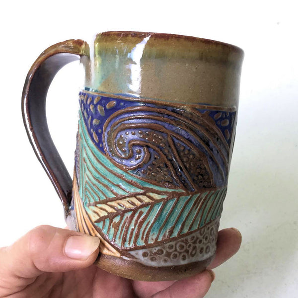 Pelican Mug Pottery Coffee Cup Hand Made 12 oz