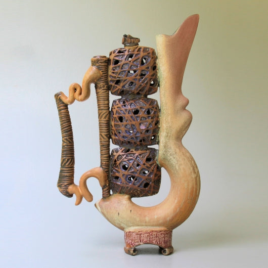 Three Little Nests Abstract Sculptural Teapot 8-8-17 By Helene Fielder