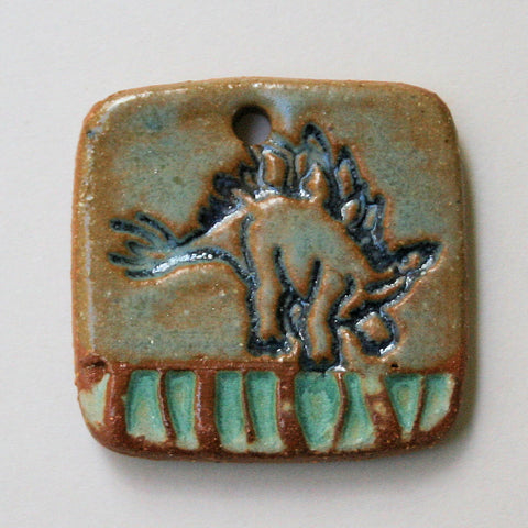 Stegosaurus Focal Bead Square