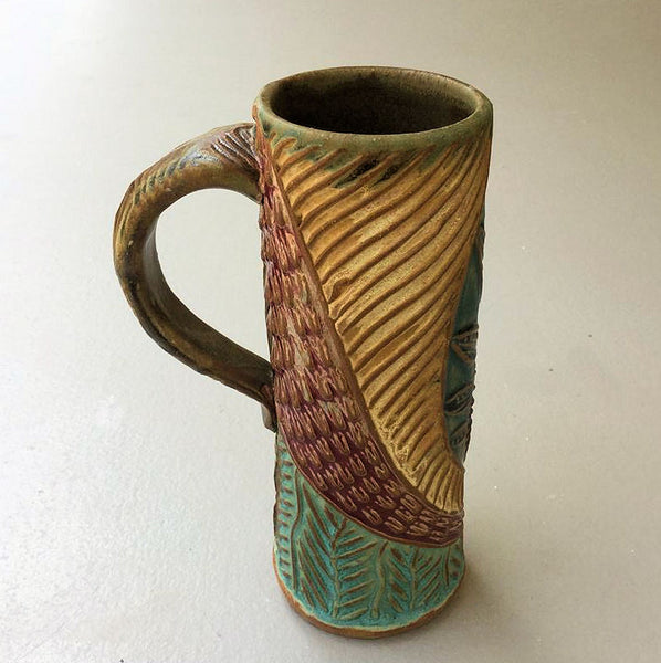 Sun Handmade Coffee Mug Fits in Car Holder 14 oz