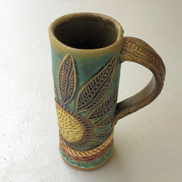 Sun Handmade Coffee Mug Fits in Car Holder 14 oz