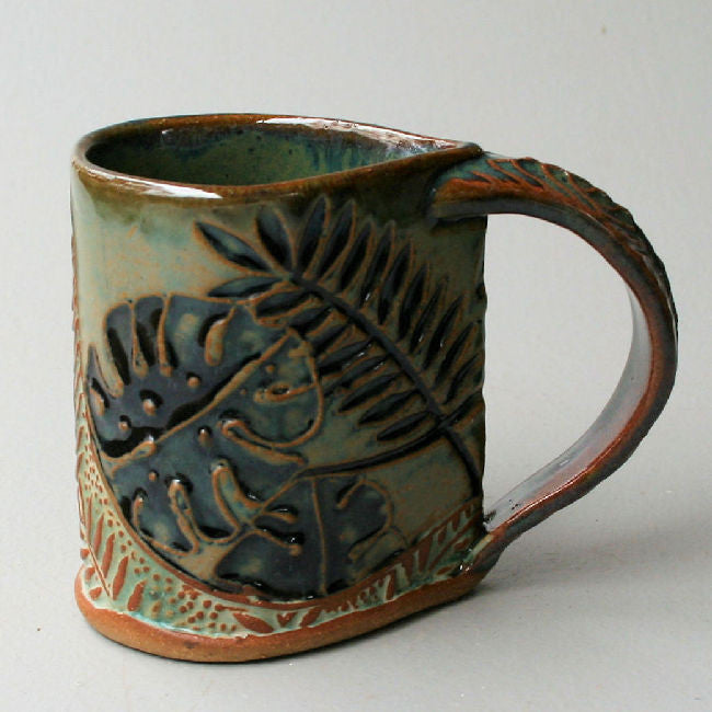 Tropical Foilage mug.  Fern mug by helene fielder