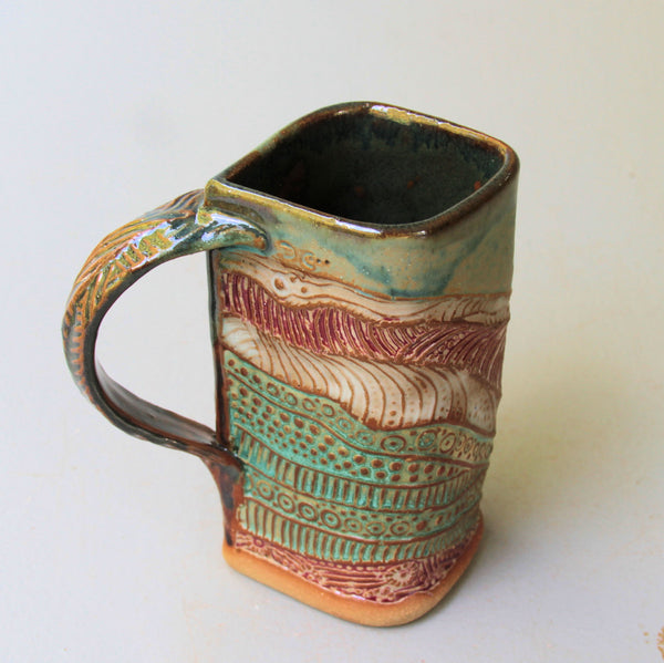 Whale Pottery Mug Coffee Cup Handmade Stoneware Tableware Functional  16 oz