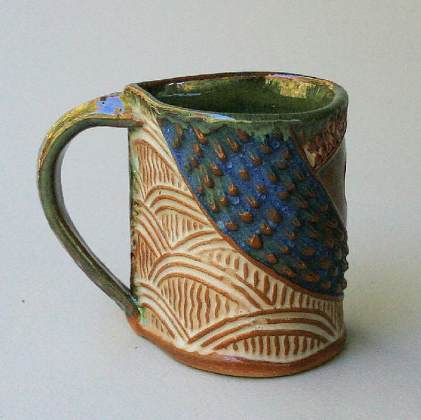 Puffin Mug, Handmade Pottery Puffin Mug Clay Coffee Cup 12 oz