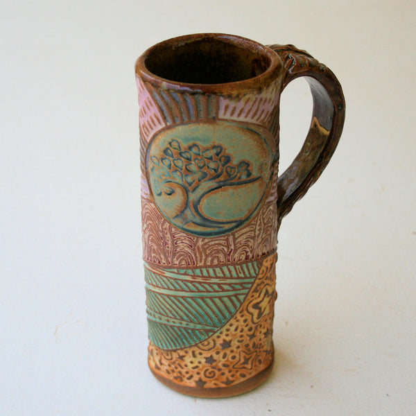 Tree of Life Travel Mug Coffee Mug Fits in Car Holder 14 oz